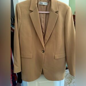Zara tan fully lined blazer size XL, great condition